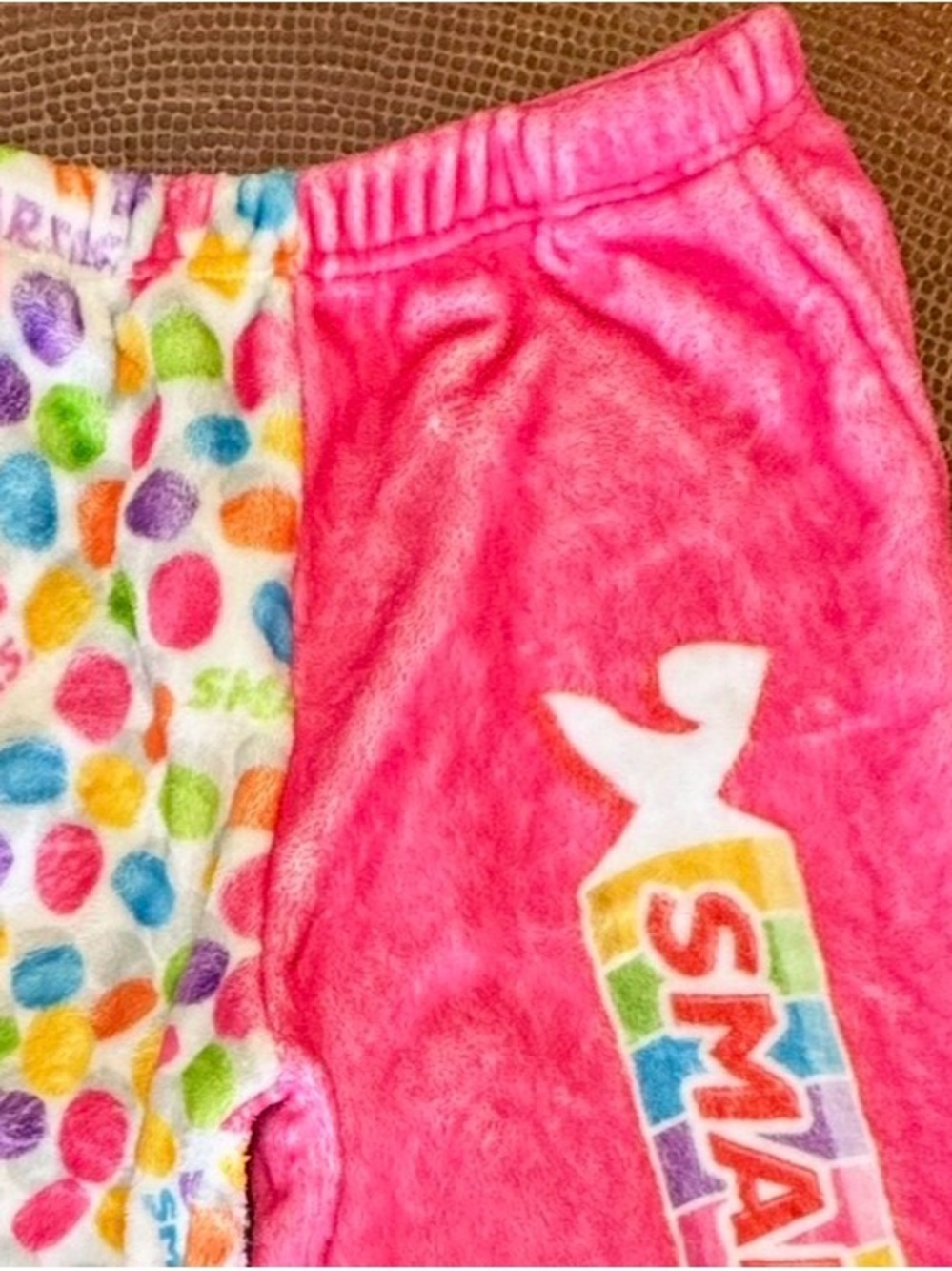 Kids Plush Pink Polka Dot Pajama Bottoms